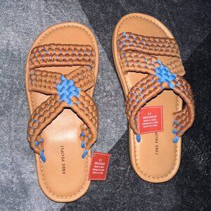 FREE PEOPLE SANDALS BLUE AND BROWN NEW WITH TAGS SZ 8.5